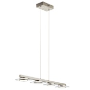 Elan Azenda 4 Light 39-1/2" Wide Integrated LED Linear Chandelier Brushed Nickel