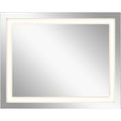Elan 24" W x 30" H Rectangular Framed Bathroom Mirror with LED Lighting Mirrored