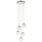 Elan Lexi 5 Light 12" Wide LED Multi Light Pendant Chrome