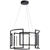 Elan Melko 3 Light 32" Wide LED Drum Chandelier Black
