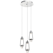 Elan Ayse 3 Light 13" Wide LED Multi Light Pendant Chrome / Matte Black