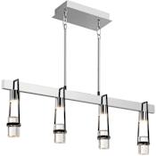 Elan Ayse 4 Light 32" Wide LED Linear Chandelier Chrome / Matte Black