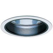 Elco 6" Clear Reflector with Baffle Black Baffle with White Ring