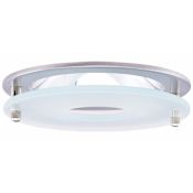 Elco 4" Bi Pin Adjustable Decorative Trim with Suspended Frosted Glass Nickel