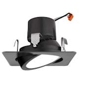 Elco 4" Integrated LED Square Adjustable Recessed Trim - 700 Lumens 5000 Kelvin Black