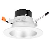 Elco The Ply System 4" Integrated LED Open Recessed Trim - 850 Lumens 3500 Kelvin Haze / White