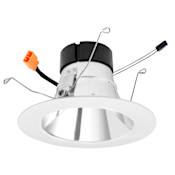 Elco The Ply System 6" Integrated LED Open Recessed Trim - 1425 Lumens 3500 Kelvin Chrome / White