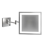 Electric Mirror Elixir 8" W x 8" H Square Framed Makeup Wall Mirror with Light Brushed Stainless