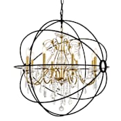 Elegant Lighting Cordelia 8 Light 32" Wide Crystal Chandelier with Clear Royal Cut Crystals Black / Gold