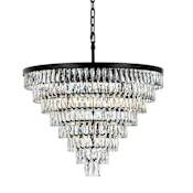 Elegant Lighting Josephine 29 Light 36" Wide Waterfall Chandelier Black