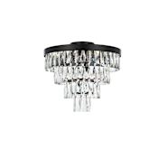 Elegant Lighting Josephine 6 Light 18" Wide Flush Mount Waterfall Ceiling Fixture Black