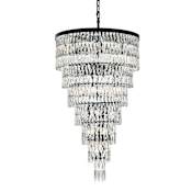 Elegant Lighting Josephine 41 Light 32" Wide Waterfall Chandelier Black