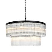 Elegant Lighting Harlow 14 Light 32" Wide Waterfall Chandelier Black
