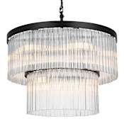 Elegant Lighting Harlow 9 Light 24" Wide Waterfall Chandelier Black