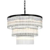 Elegant Lighting Harlow 18 Light 32" Wide Waterfall Chandelier Black