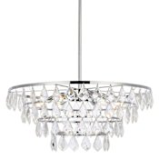 Elegant Lighting Ella 6 Light 24" Wide Crystal Waterfall Chandelier with Clear Crystal Accents Chrome