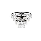 Elegant Lighting Ella 3 Light 16" Wide Semi-Flush Waterfall Ceiling Fixture with Clear Crystal Accents Black