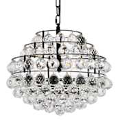 Elegant Lighting Savannah 3 Light 16" Wide Crystal Pendant with Clear Crystal Accents Black