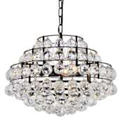 Elegant Lighting Savannah 5 Light 18" Wide Crystal Pendant with Clear Crystal Accents Black