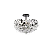 Elegant Lighting Savannah 3 Light 16" Wide Semi-Flush Bowl Ceiling Fixture with Clear Crystal Accents Black