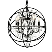 Elegant Lighting Geneva 5 Light 20" Wide Crystal Pendant with Clear Royal Cut Crystals Dark Bronze