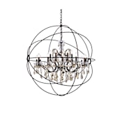 Elegant Lighting Geneva 18 Light 44" Wide Crystal Chandelier with Golden Teak Royal Cut Crystals Dark Bronze