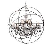 Elegant Lighting Geneva 18 Light 44" Wide Crystal Chandelier with Silver Shade Royal Cut Crystals Dark Bronze