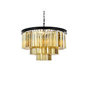 Elegant Lighting Sydney 9 Light 26" Wide Crystal Chandelier with Golden Teak Royal Cut Crystals Matte Black