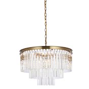 Elegant Lighting Sydney 9 Light 26" Wide Crystal Waterfall Chandelier Satin Gold