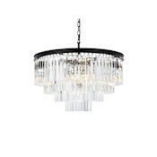 Elegant Lighting Sydney 17 Light 32" Wide Crystal Chandelier with Clear Royal Cut Crystals Matte Black