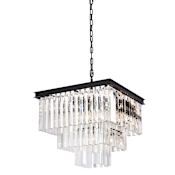 Elegant Lighting Sydney 13 Light 22" Wide Crystal Waterfall Chandelier Matte Black