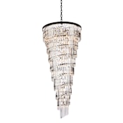 Elegant Lighting Sydney 35 Light 30" Wide Crystal Waterfall Chandelier Matte Black