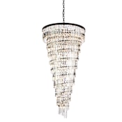 Elegant Lighting Sydney 42 Light 37" Wide Crystal Waterfall Chandelier Matte Black