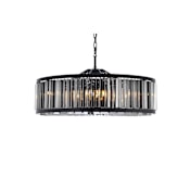 Elegant Lighting Chelsea 10 Light 44" Wide Crystal Drum Chandelier with Silver Shade Royal Cut Crystals Matte Black