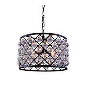 Elegant Lighting Madison 6 Light 20" Wide Crystal Pendant with Clear Royal Cut Crystals Matte Black