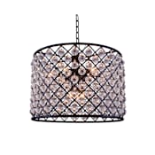 Elegant Lighting Madison 8 Light 28" Wide Crystal Drum Chandelier with Clear Royal Cut Crystals Matte Black