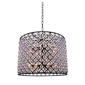 Elegant Lighting Madison 12 Light 36" Wide Crystal Drum Chandelier with Clear Royal Cut Crystals Matte Black
