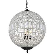 Elegant Lighting Olivia 3 Light 18" Wide Crystal Pendant with Clear Royal Cut Crystals Dark Bronze