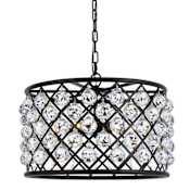 Elegant Lighting Madison 6 Light 20" Wide Crystal Pendant with Clear Royal Cut Crystals Matte Black