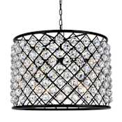 Elegant Lighting Madison 8 Light 28" Wide Crystal Drum Chandelier with Clear Royal Cut Crystals Matte Black