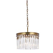 Elegant Lighting Sydney 3 Light 16" Wide Crystal Pendant Satin Gold