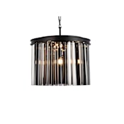 Elegant Lighting Sydney 6 Light 20" Wide Crystal Pendant with Silver Shade Royal Cut Crystals Matte Black