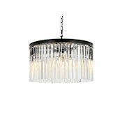 Elegant Lighting Sydney 8 Light 26" Wide Crystal Drum Chandelier with Clear Royal Cut Crystals Matte Black