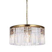 Elegant Lighting Sydney 8 Light 32" Wide Crystal Drum Chandelier Satin Gold