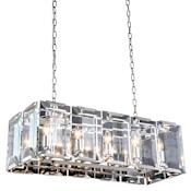 Elegant Lighting Monaco 10 Light 34" Wide Linear Chandelier Polished Nickel