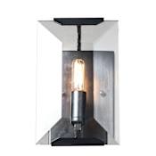 Elegant Lighting Monaco 1 Light 10" Tall Ambient Wall Sconce with Emerald Cut Glass Panel from the Urban Classic Collection Flat Black (Matte)