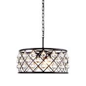 Elegant Lighting Madison 5 Light 20" Wide Crystal Pendant with Clear Royal Cut Crystals Matte Black