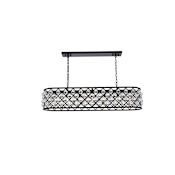 Elegant Lighting Madison 7 Light 50" Wide Crystal Linear Chandelier with Clear Royal Cut Crystals Matte Black