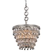 Elegant Lighting Nordic 4 Light 16" Wide Crystal Pendant with Clear Royal Cut Crystals Antique Silver