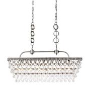 Elegant Lighting Nordic 6 Light 32" Wide Crystal Linear Chandelier with Clear Crystals Antique Silver
